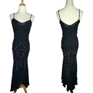Sue Wong Vintage Nocturne Silk Chiffon Lace Embellished Whimsigoth Dress Size 4